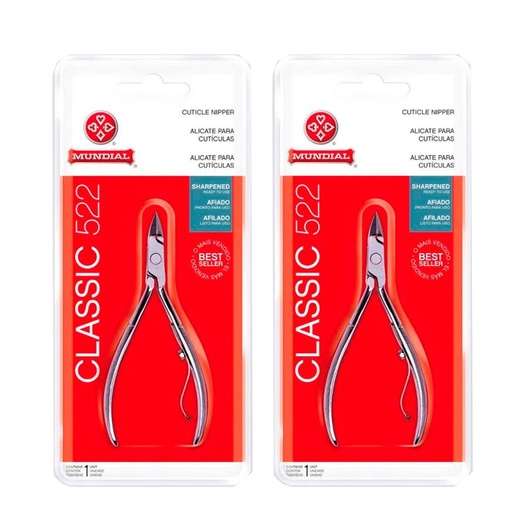 Image_Kit 2 Alicates Cutícula Mundial 522 Classic Afiado Best Seller