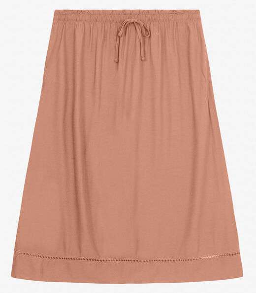 Saia Midi Plus Size em Viscose Secret Glam Marrom