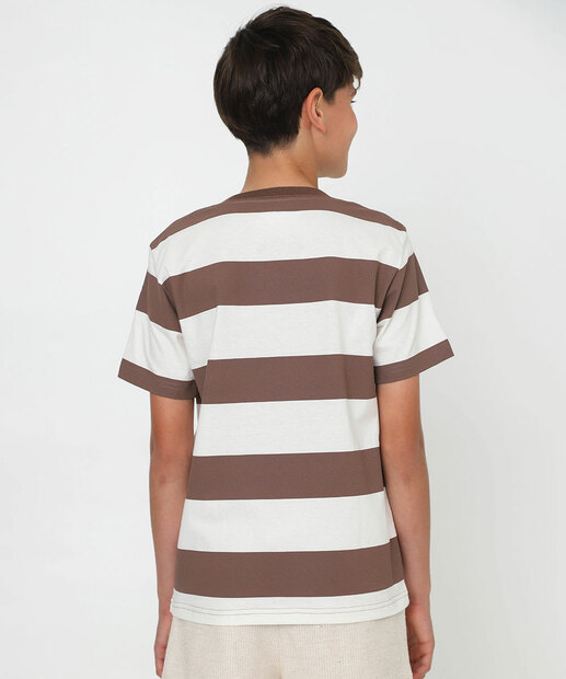 Camiseta Juvenil Listrada Marisa Tam 10 a 16 Off White