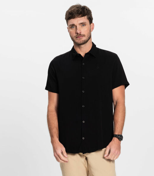Image_Camisa Masculina Manga Curta Diametro Preto