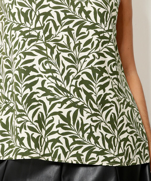 Blusa Regata Feminina Halter Neck Folhagem Marisa 