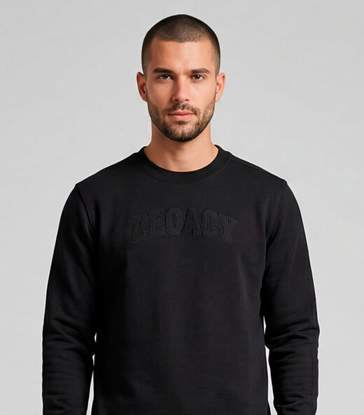 Blusão Masculino Moletom Felpado Bordado Diametro Preto