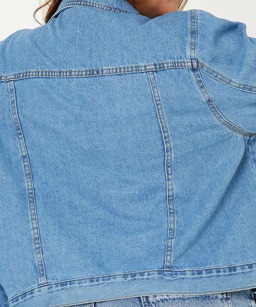 Jaqueta Plus Size Feminina Jeans Destroyed Marisa