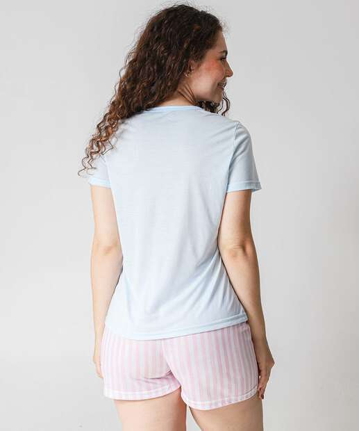 Pijama Feminino Estampa Marie Disney Azul