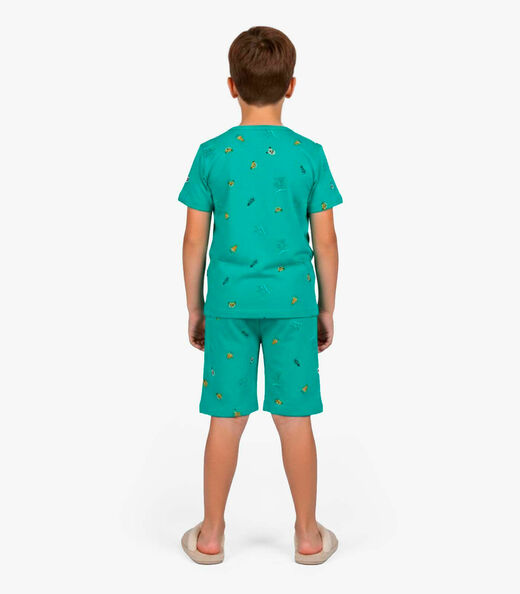 Pijama Infantil Camiseta e Bermuda Select Verde