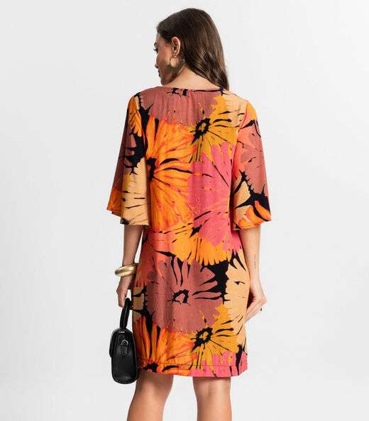 Vestido Curto Estampado Endless Preto