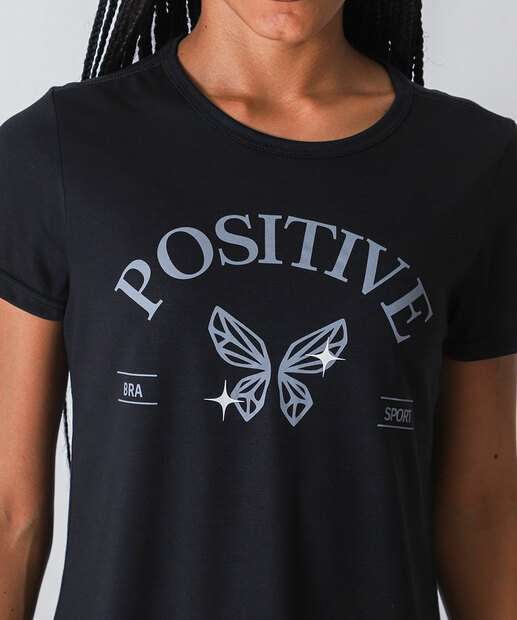 Blusa Feminina Fitness Estampada Marisa Preto