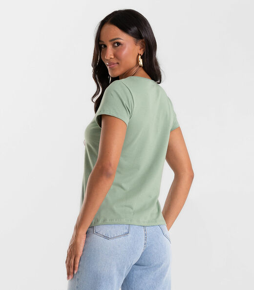 Blusa Feminina Cotton Leve Básica Rovitex Verde