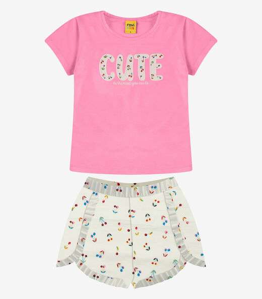 Image_Conjunto Blusa com Shorts Menina Rovi Kids Bege