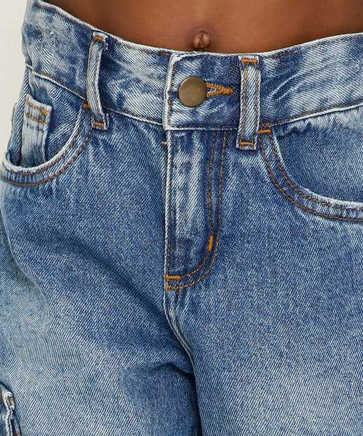 Calça Infantil Cargo Jeans MR Tam 4 a 10