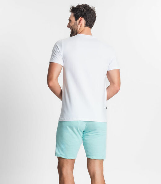 Bermuda Em Moletinho Linho Masculina Diametro Azul