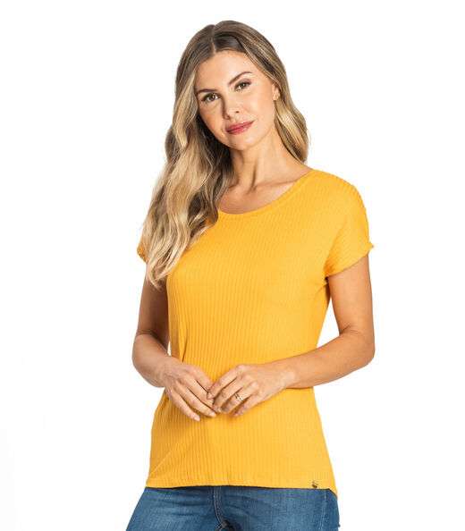 Image_Blusa Feminina Ribana Canelada Básica Rovitex Amarelo