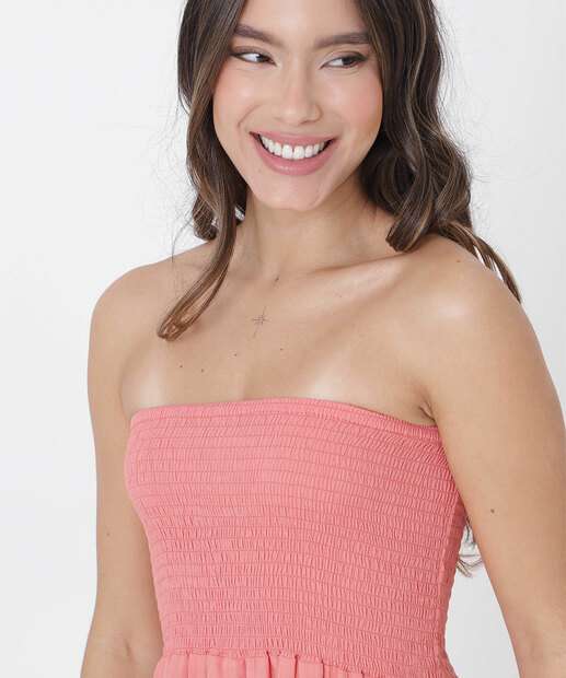 Vestido Midi Feminino Lastex Marisa Rosa