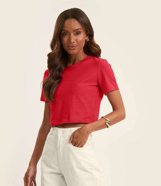 Image_Blusa Básica Feminina Cotton Leve Rovitex Vermelho