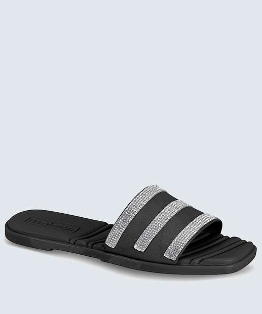Rasteirinha Feminina Slide Strass Moleca 