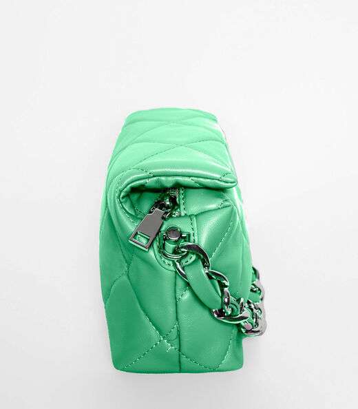 Bolsa Feminina Matelassada Com Corrente Bela Gaia Verde
