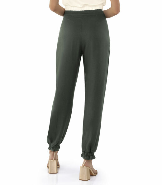 Calça Feminina Em Viscose Sarjada Twill Endless Verde