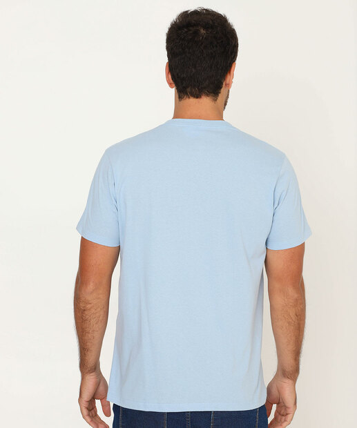 Camiseta Masculina Básica Marisa Azul Claro