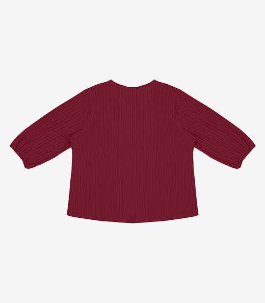 Blusa Canelada Plus Infinita Cor Vermelho