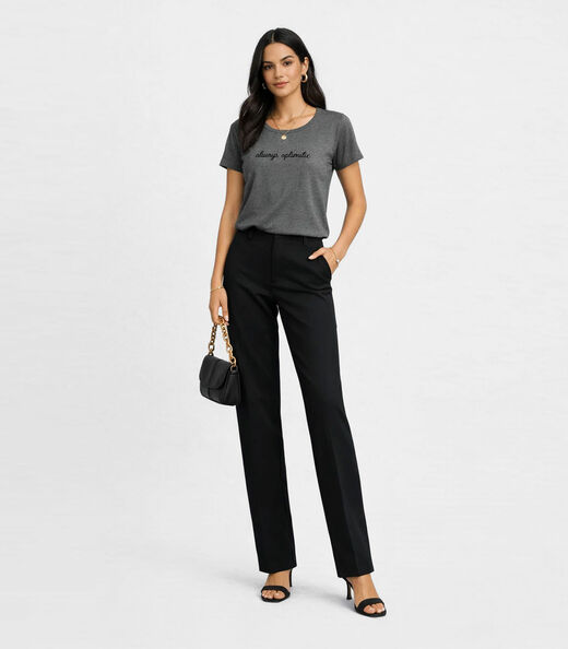 Blusa Feminina com Estampa Infinita Cor Cinza