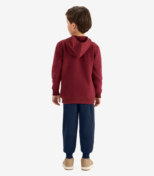 Conjunto Jaqueta Capuz e Calça Moletom Rovi Kids Vermelho