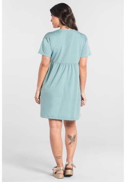 Vestido de Manga Curta em Algodão Just Basic