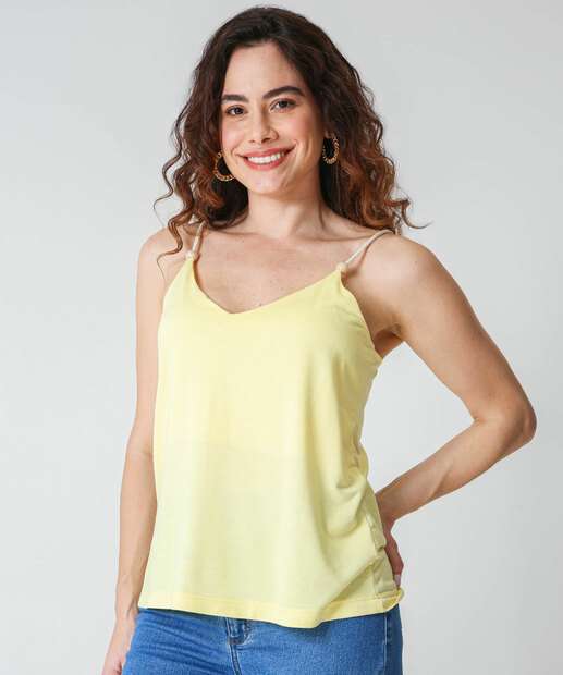 Image_Blusa Feminina Alças Finas Marisa Amarelo