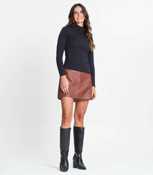 Blusa Feminina Gola Alta Rovitex Preto