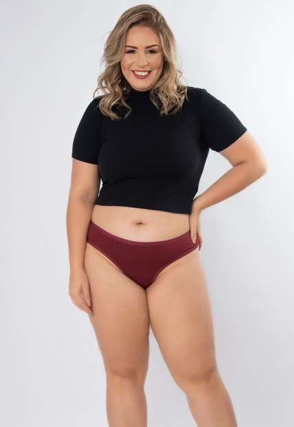 Kit 3 Calcinhas Sonho Plus Size Algodão Concept Lingerie Multicolorido