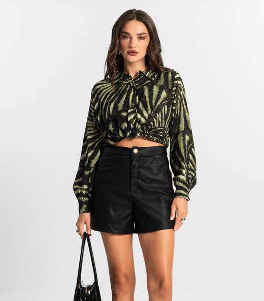 Image_Shorts Feminino Courino Sintético Endless Preto