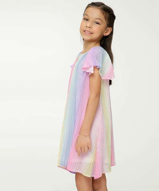 Vestido Infantil Chiffon Degradê Marisa Tam 4 a 10 