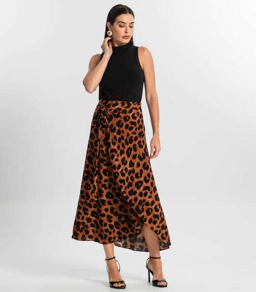 Saia Midi Amarração Envelope Select Vermelho