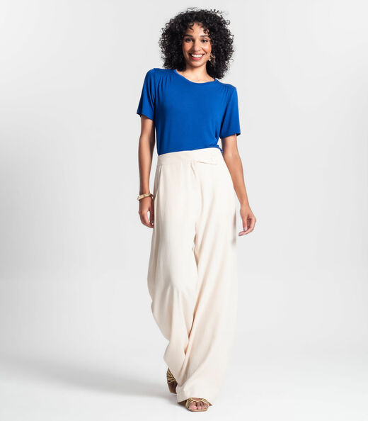 Blusa Feminina Manga Curta Rovitex Azul