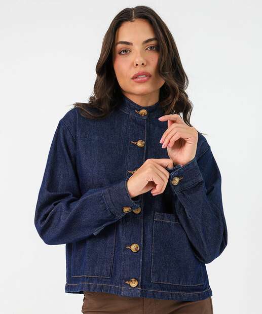 Image_Jaqueta Feminina Jeans Bolsos Marisa Azul