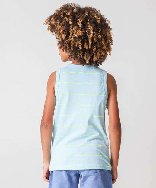 Regata Infantil Listras Neon Marisa Tam 4 a 10 Azul