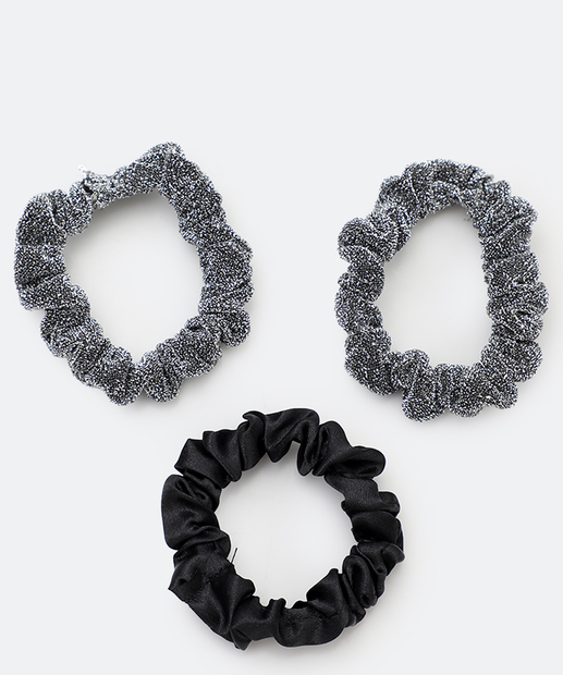 Image_Kit 3 Elásticos Para Cabelo Feminino Marisa Prateado