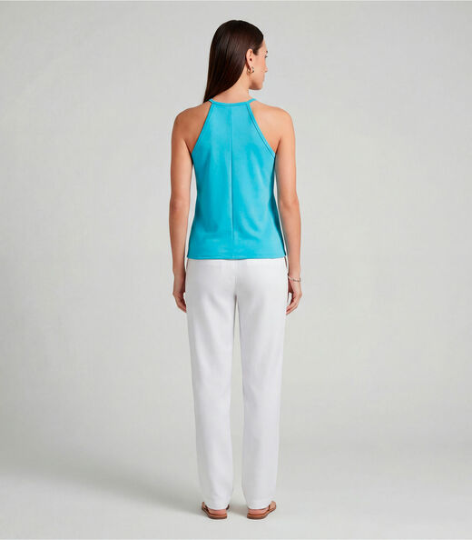 Blusa Feminina Com Cava Americana Infinita Cor Azul