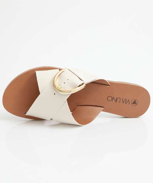 Rasteirinha Feminina Via Uno Off White