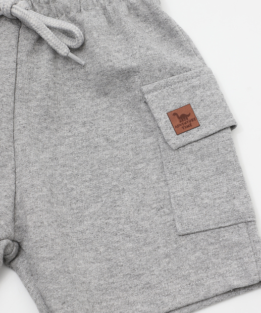 Bermuda Infantil Moletinho Cargo Marisa Tam 1 a 3 Cinza