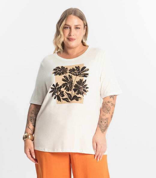 Image_Camiseta Feminina Manga Curta Secret Glam Bege