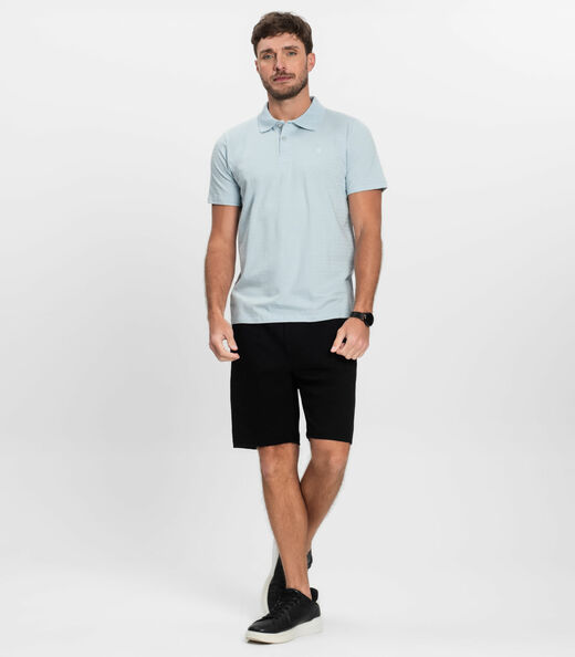 Polo Masculino Manga Curta Cotton Diametro Azul