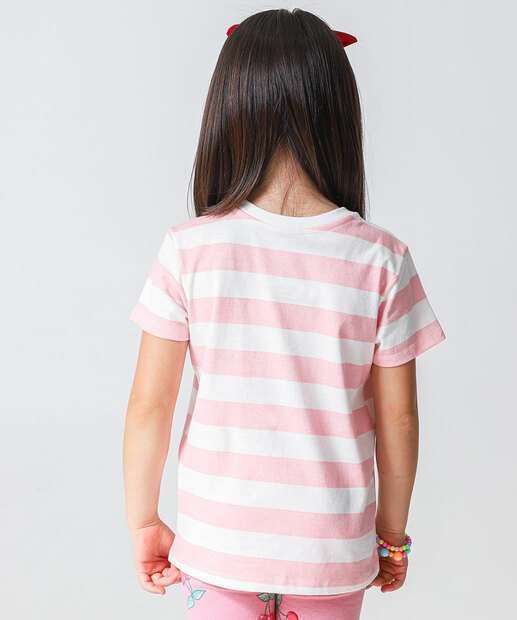 Blusa Infantil Listrada Paetê Marisa Tam 4 a 10 Rosa