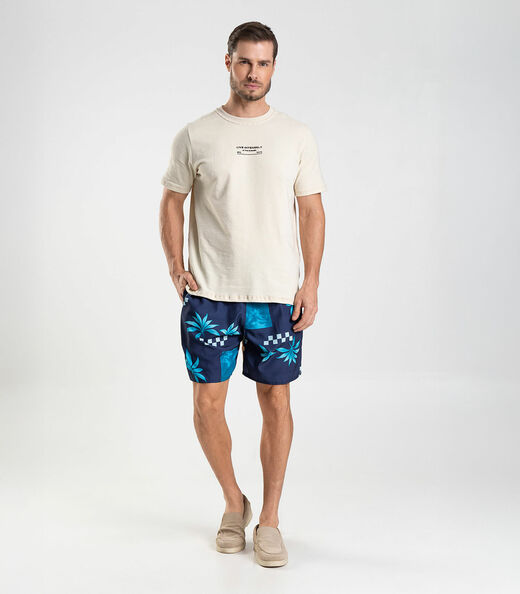 Bermuda Masculina De Microfibra Long Bong Azul