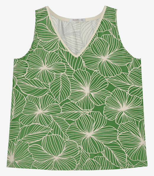 Regata em Viscose Feminina Plus Size Secret Glam Verde