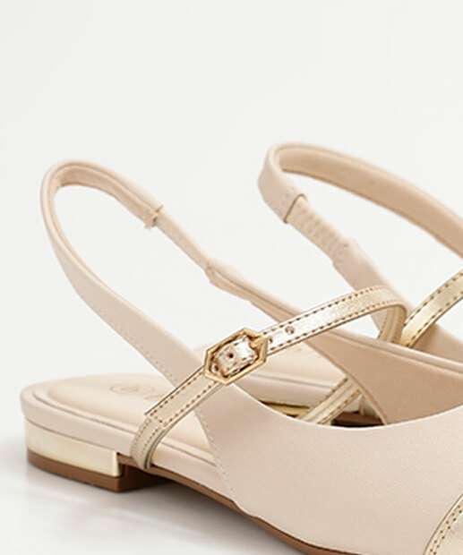 Sapatilha Feminina Slingback Bico Redondo Bebecê 