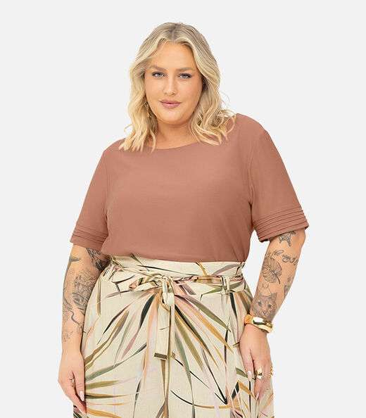 Image_Blusa Feminina Manga Curta Secret Glam Marrom