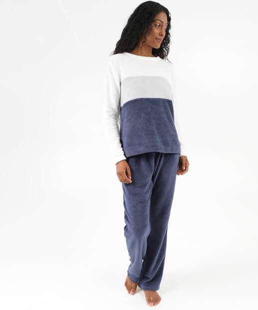 Image_Pijama Feminino Plush Manga Longa Recorte Marisa