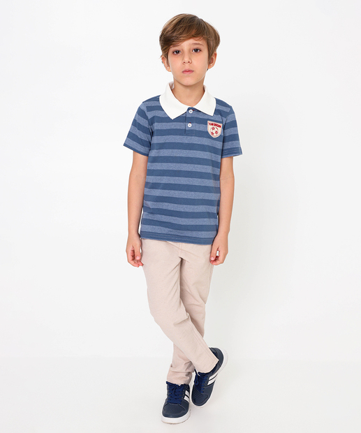Polo Infantil Listrada Marisa Tam 4 a 10 Azul