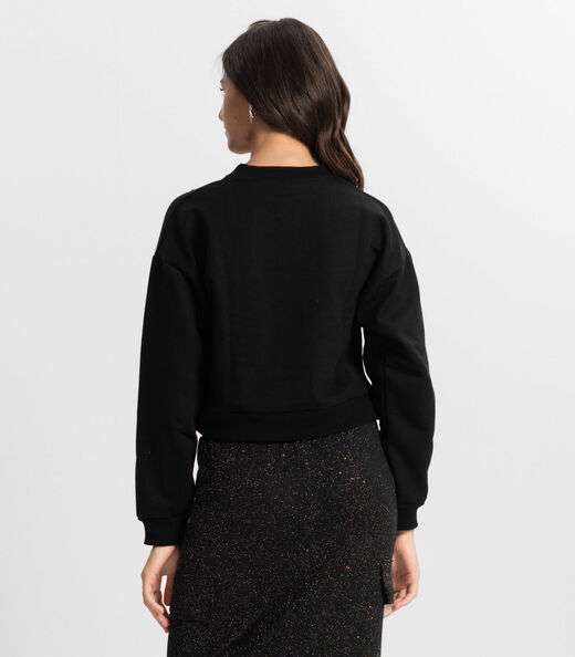 Blusão Juvenil Feminino Em Moletom Minty Preto