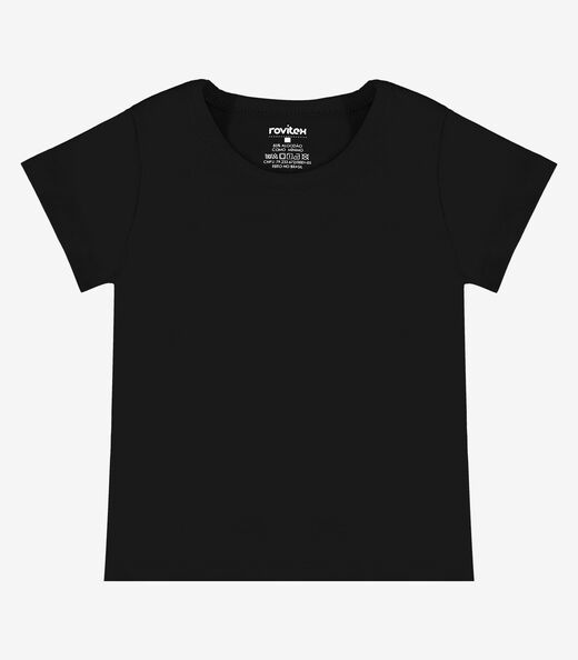 Blusa Básica Infantil Cotton Leve Rovi Kids Preto